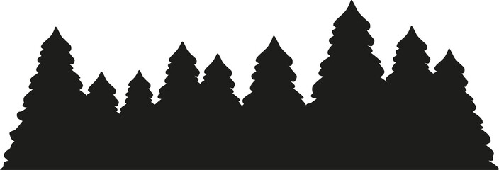 Fir tree forest silhouette