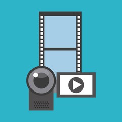 Obraz premium video marketing set flat icons vector illustration design