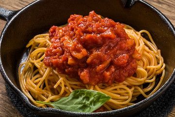 イタリアンパスタ　 アマトリチャーナ　 Spaghetti All'Amatriciana