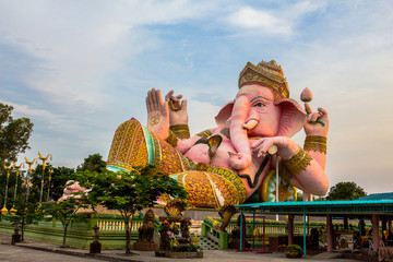 pink Ganesh in sun set time.Ganesh is the deity in Hinduism. Revered as the god of knowledge. An...