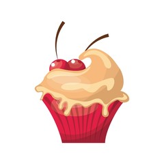 delicious cupcake sweet icon vector illustration design