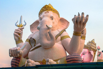  pink Ganesh in sun set time.Ganesh is the deity in Hinduism. Revered as the god of knowledge. An intellectual excellence Filmmaking renaissance in all fields