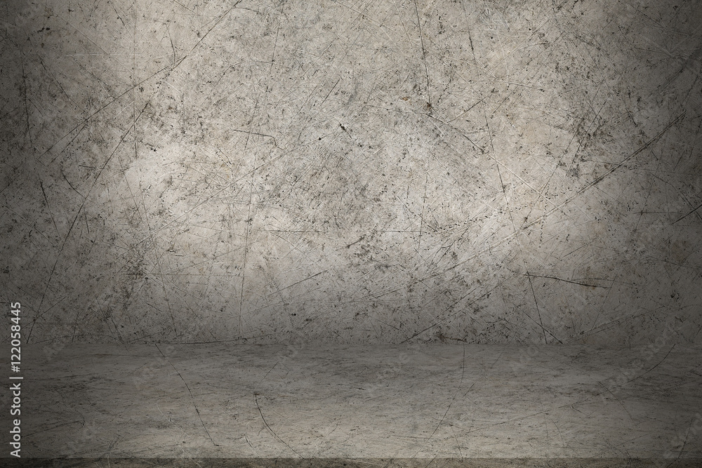 Poster scratch on steel wall and floor for pattern and background