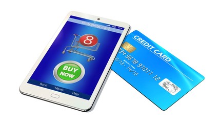 Smart phone with credit Card - mobile payment concept