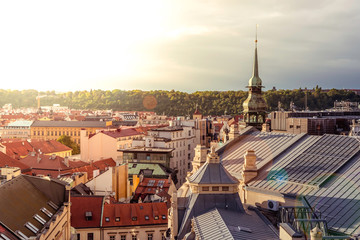 Naklejka premium Rooftops of old Prague. Czech Republic