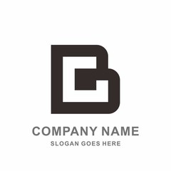 Monogram Letter B Geometric Square Shape Vector Logo Design Template