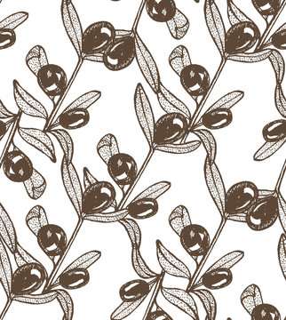 vector seamless hand-drawn olive light background