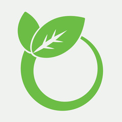 recicle arrow leaves bio eco sign green simple icon on white bac