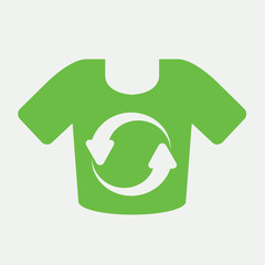 eco wear t-shirt green simple icon on white background