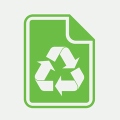 eco file paper reciclable bio green simple icon on white backgro