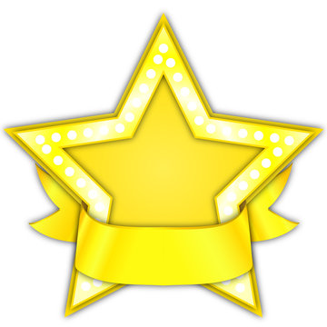 gold star award with ribbon