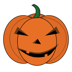 Pumpkin icon isolated on White background for Halloween. Vector Illustration. 