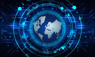 Abstract technology background with globe