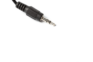 Black aux wire isolated on white