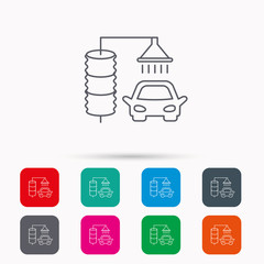 Obraz premium Automatic carwash icon. Cleaning station sign.