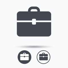 Briefcase icon. Diplomat handbag sign.