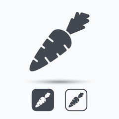 Carrot icon. Natural vegetable sign.