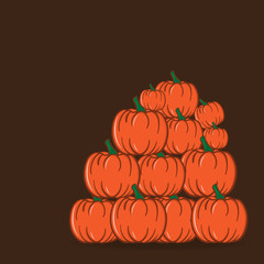 Vector Illustration a bunch of watermelons on a brown background