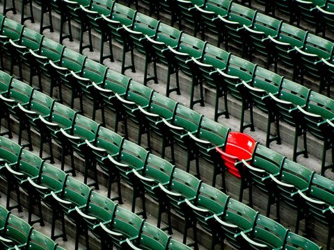 View of empty chairs in rows