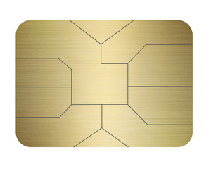  credit card chip gold isolated on white - 122067245
