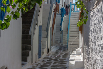 Stairs to various apartment entrances