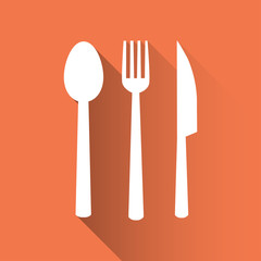 spoon fork knife icon. flat design