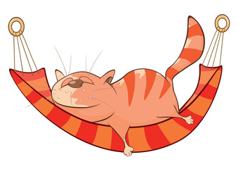  Illustration of a Cute Cat. Cartoon Character