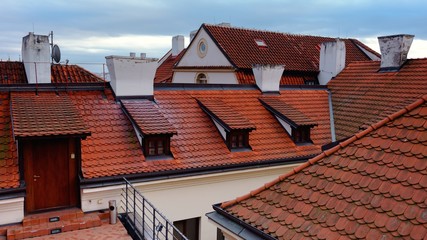 Fototapeta premium Roof tile over blue sky