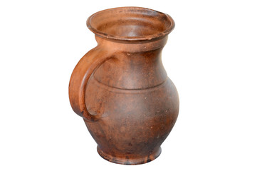 clay jug handmade isolated