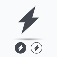 Lightning icon. Electricity energy power sign.