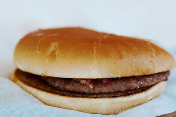 Burger full face with vegetables, spices