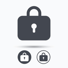 Lock icon. Privacy locker sign.
