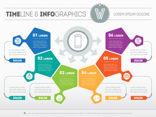 Naklejka premium Part of the report with logo and icons set. Vector infographic o