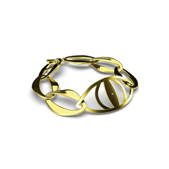 golden bracelet with eye 3d illustration render isolated on white background
