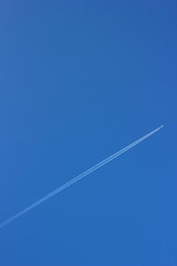 Trace of the plane in the sky