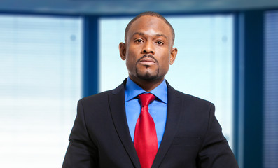 Fototapeta premium Black male manager portrait
