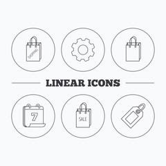 Shopping, sale bag and coupon icons.