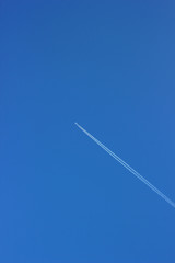 Trace of the plane in the sky