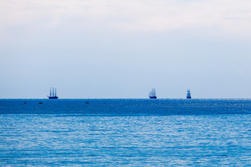 sailing ships.  ships and yachts