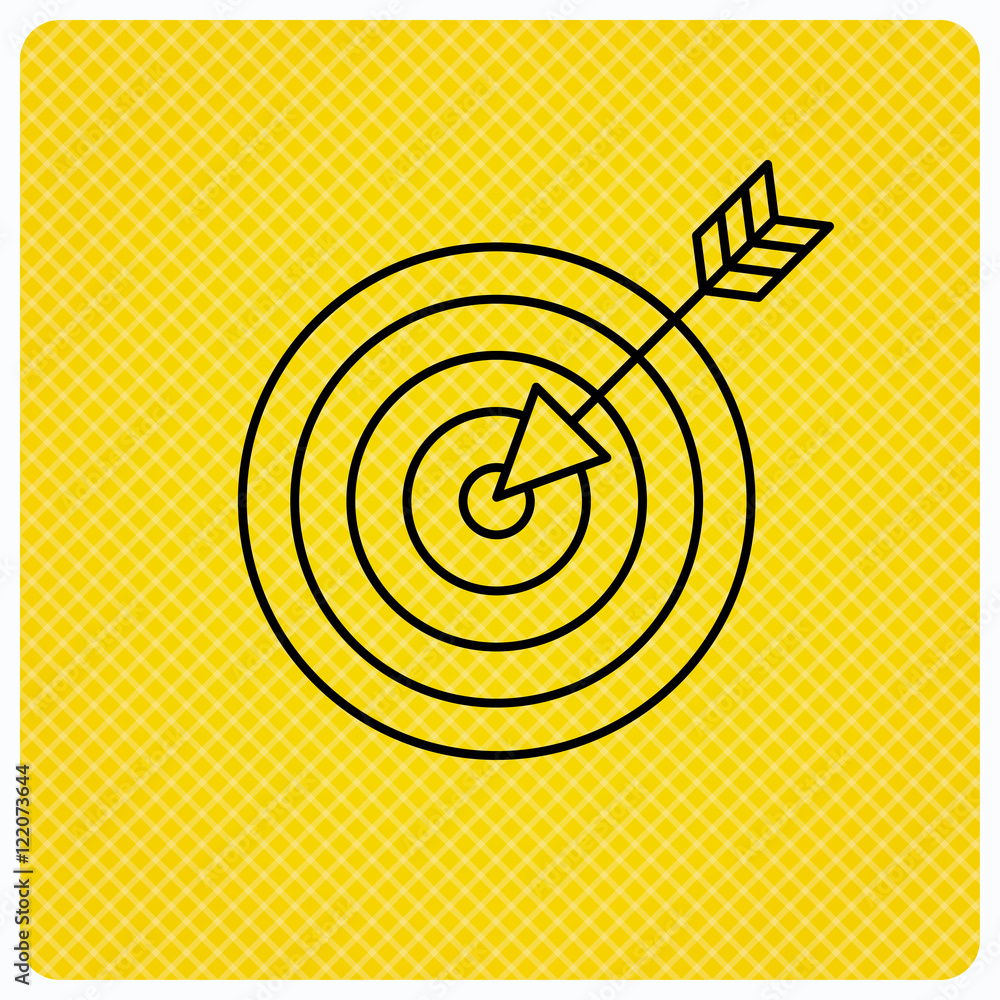 Poster target with arrow icon. dart aim sign.