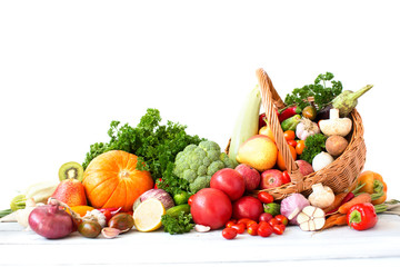 Vegetables. New crop in a basket.