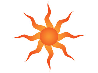 Symbol of the sun on a white background