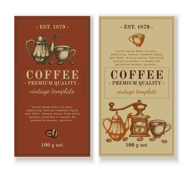 Packaging design for coffee retro vintage