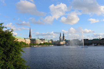 View of the Alster in Hamburg, Germany