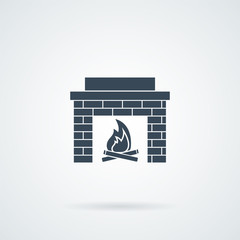 fireplace icon with a shadow