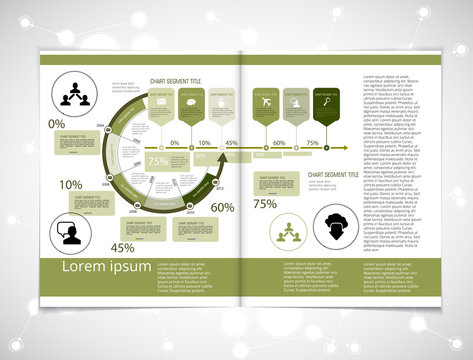 Newspaper template with infographic elements, vector