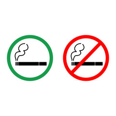 No smoking and smoking area signs
