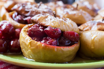 Close up of baked apples