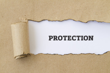protection word written under torn paper.
