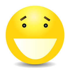 Vector Single Yellow Emoticon - Broad Smiling Face